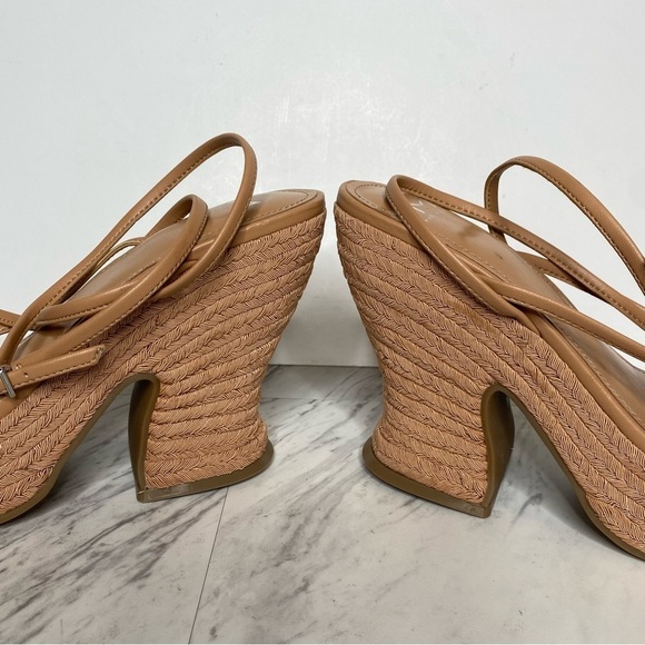 New! Marc Fisher Fetch Espadrille Faux Leather Wedge Sandal 9.5 - Picture 8 of 14